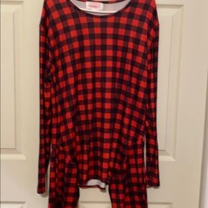 Sweet modesty buffalo plaid top